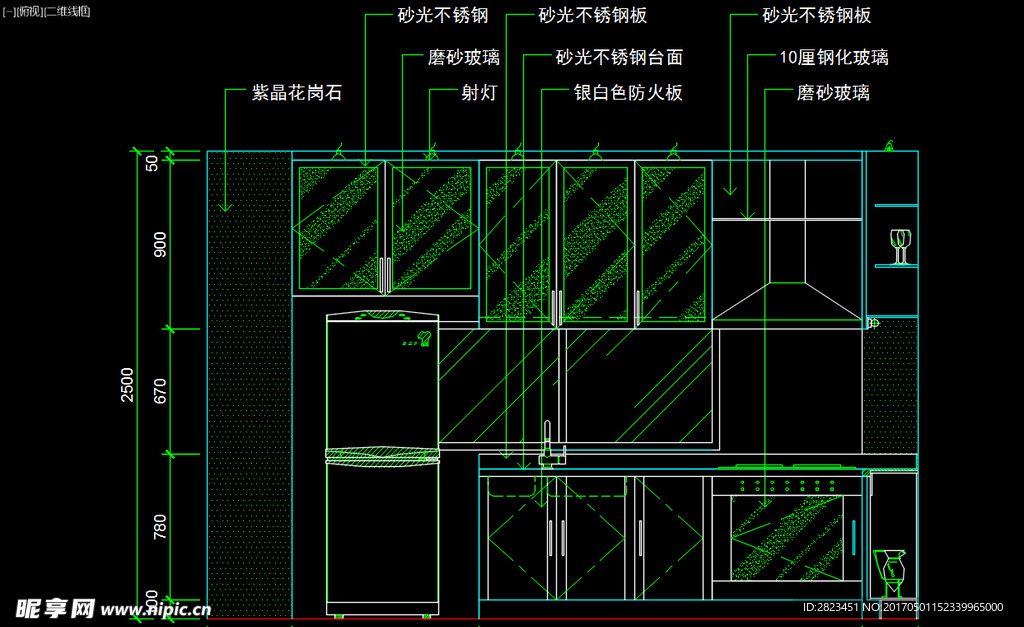 室内图块 厨房立剖面