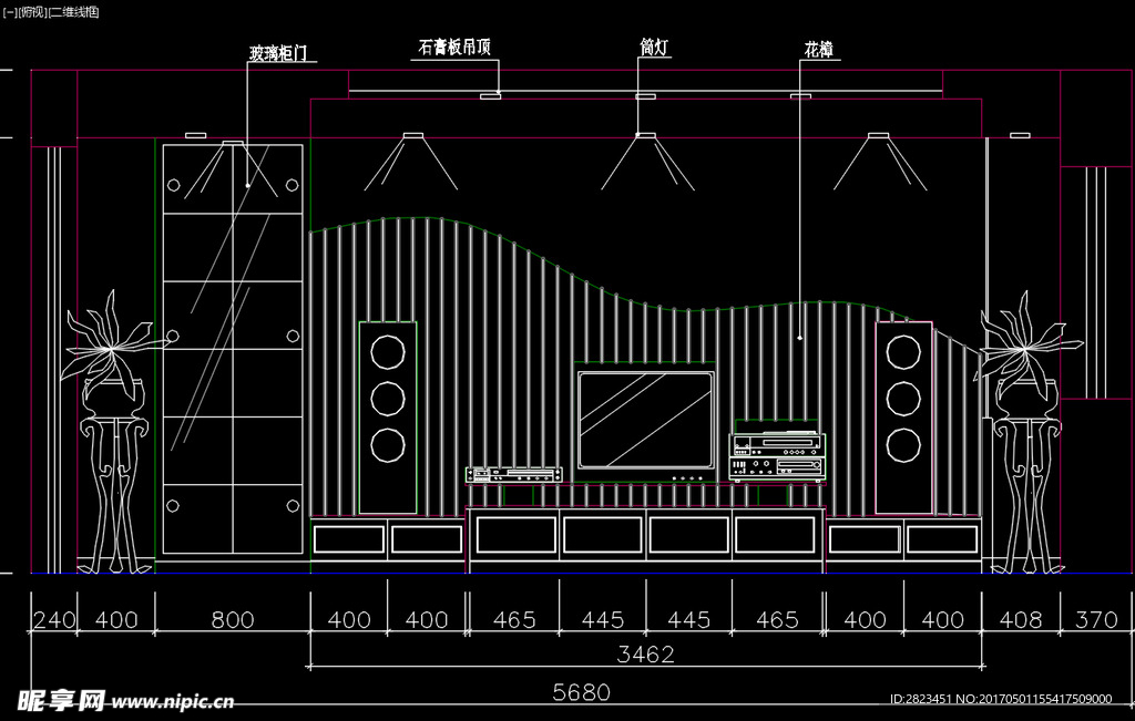 室内图块 电视柜背景墙