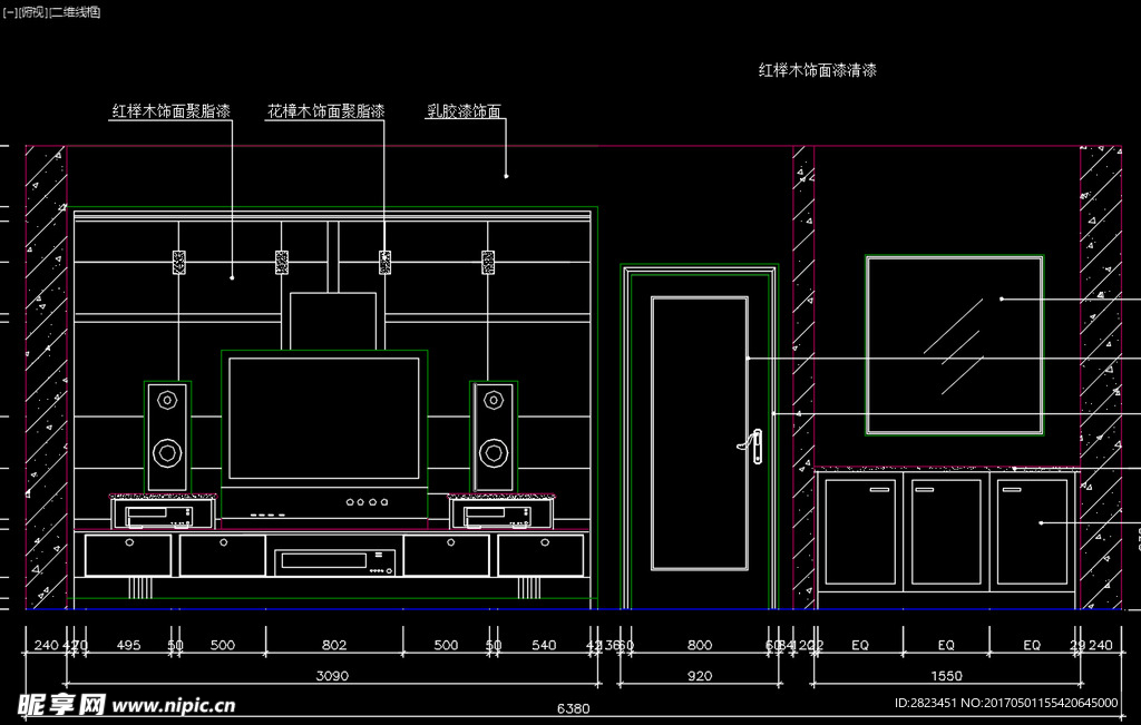 室内图块 电视柜背景墙