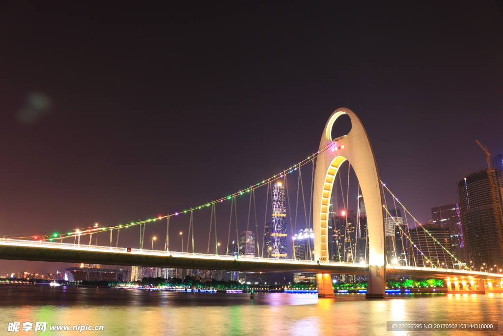 广州猎德大桥夜景