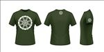 原创墨绿色圆领T恤设计日式图案