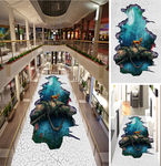 森林动物3D立体画地板地画