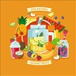 鲜榨果汁矢量图