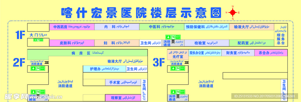 医院楼层示意图