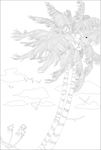 椰树艺术玻璃矢量图 线描图
