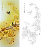 金色秋语艺术玻璃矢量图线条图