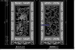 中式古典家具  龙凤麒麟直屏