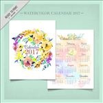 2017水彩花卉日历