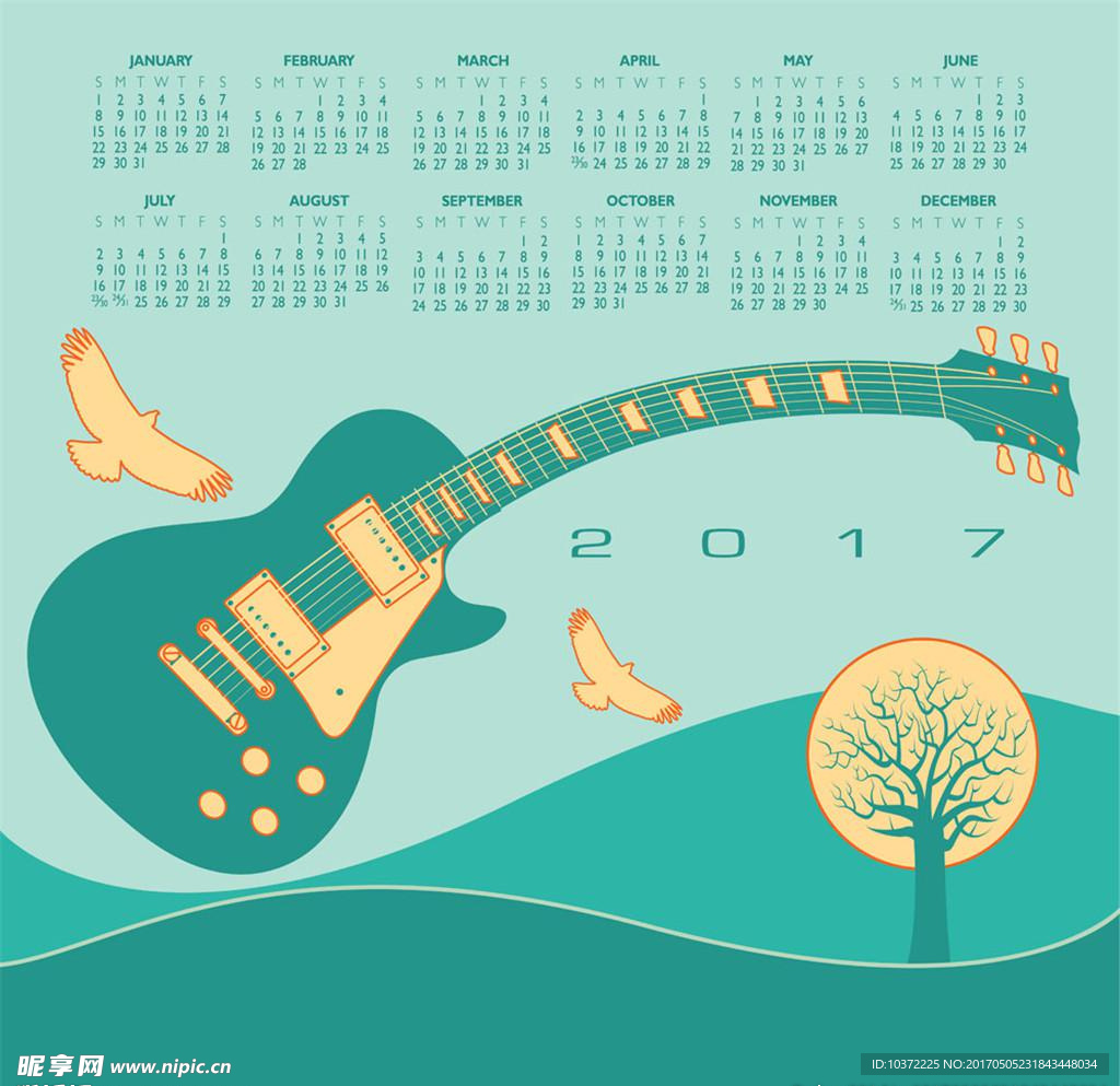 小鸟吉他2017年日历图片