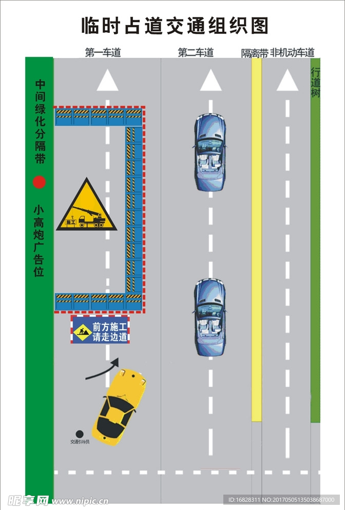 临时占道交通组织图