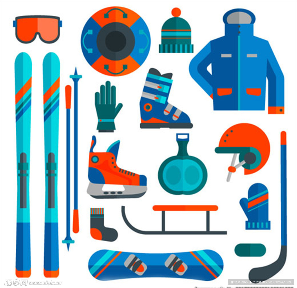 扁平化滑雪运动用品配件