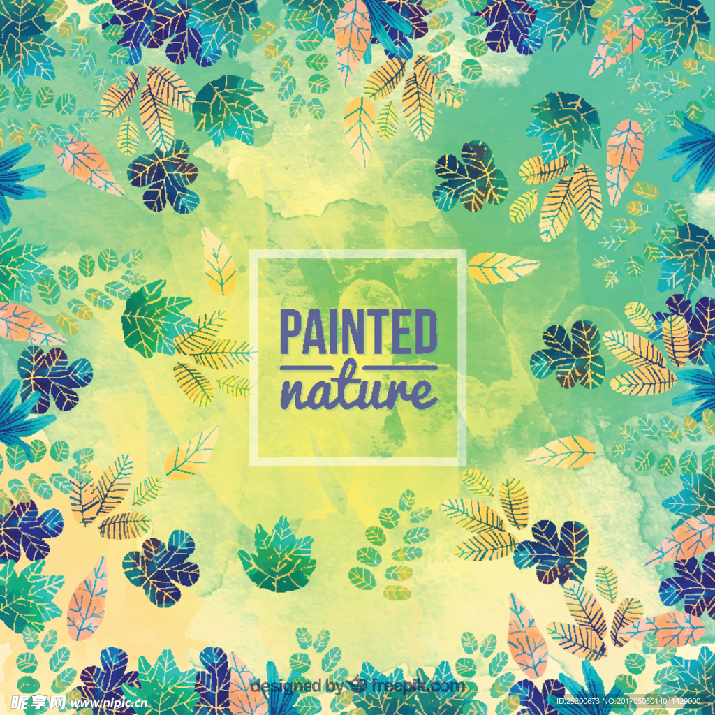 手绘的树叶背景??