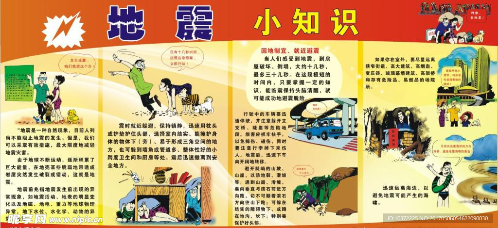 地震知识海报宣传活动模板源文件