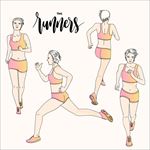 手绘女性跑步动作
