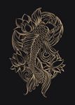 鲤鱼纹身刺绣矢量图