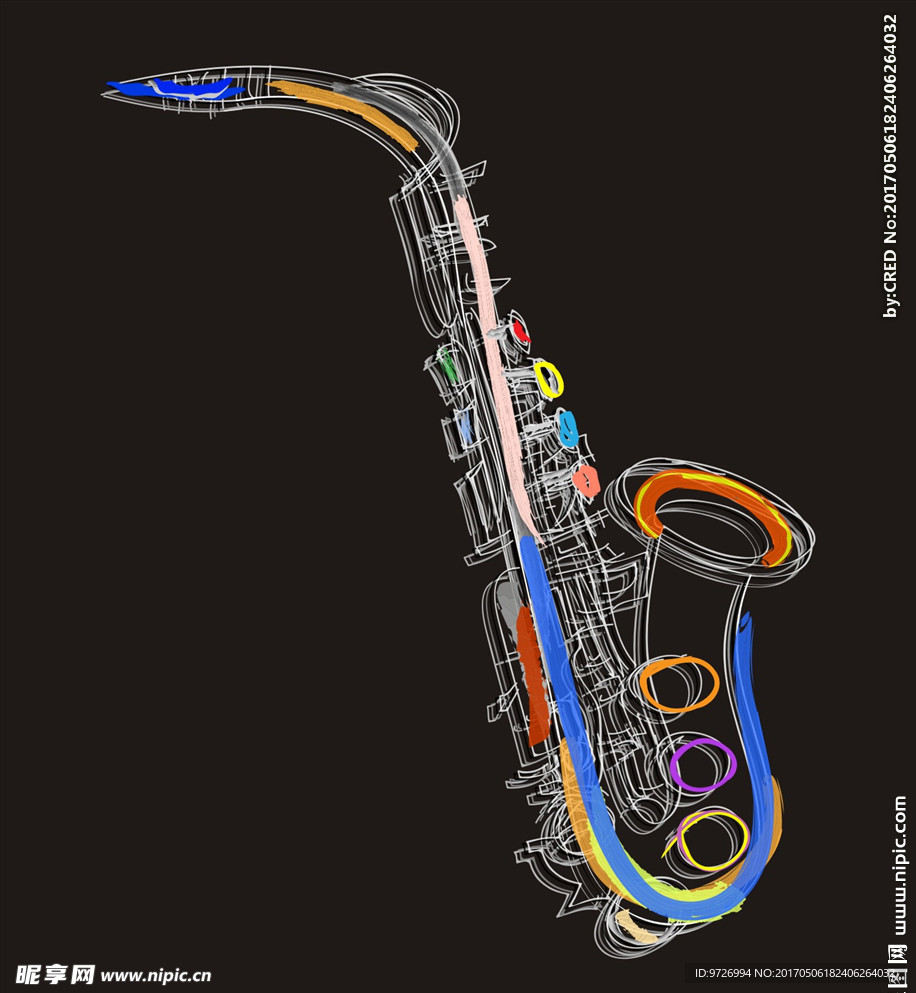 乐器萨克斯矢量图下载