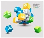 海报模板活动促销3d框信息图表