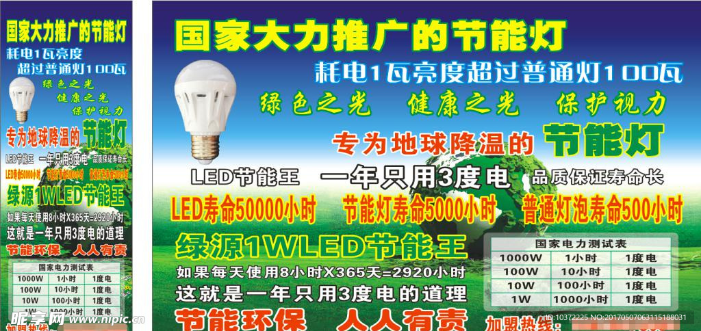 LED节能灯海报模板活动