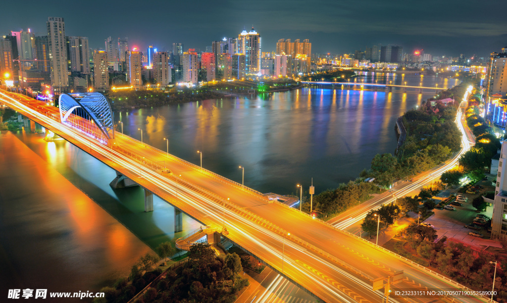 赣州章江两岸夜景
