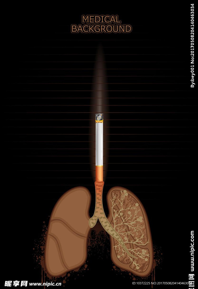 吸煙危害肺部健康醫護海報矢量圖