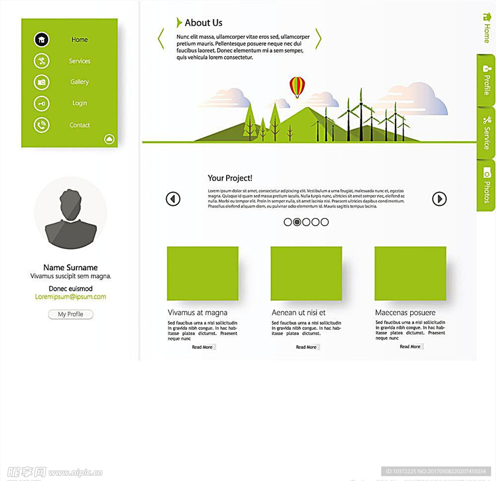 节能环保网站设计宣传活动模板源