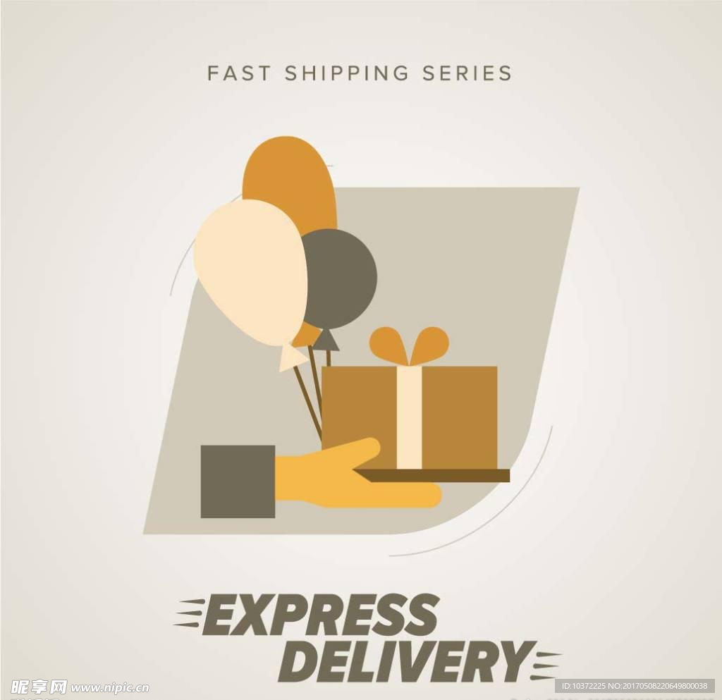 复古快递海报矢量素材下载宣传活