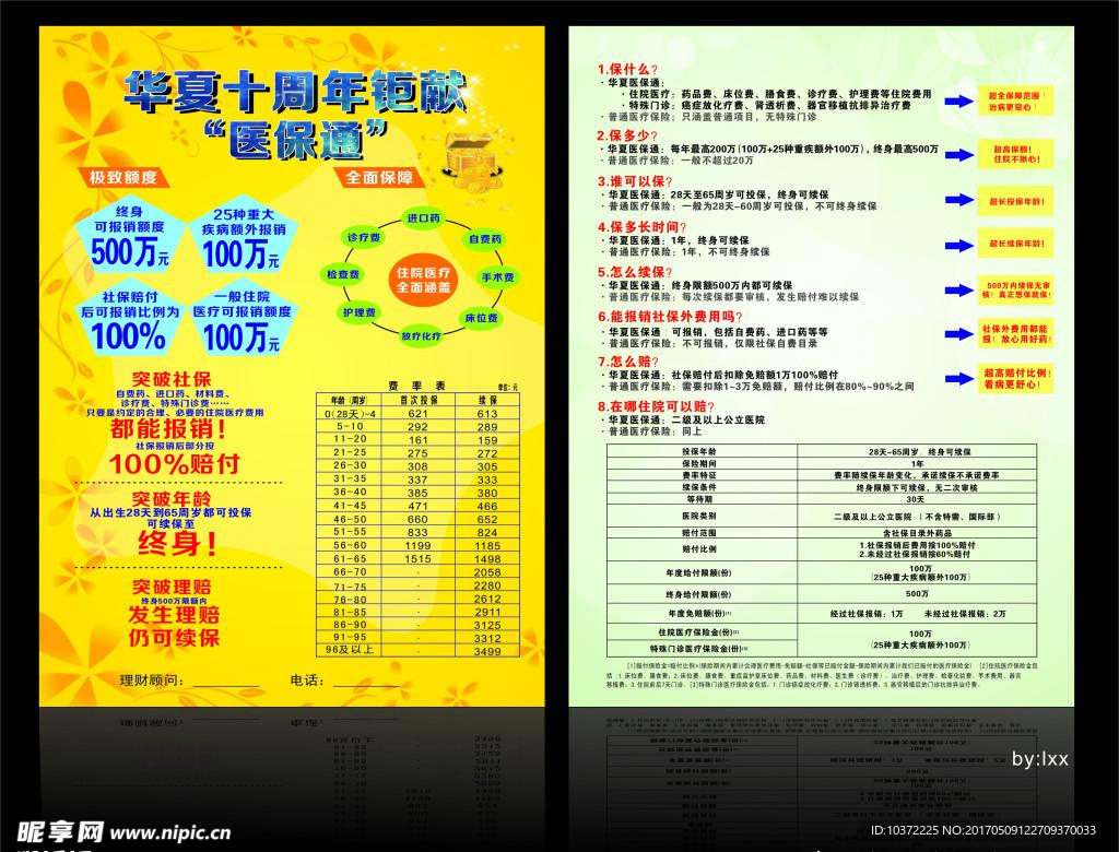 保险单张宣传活动模板