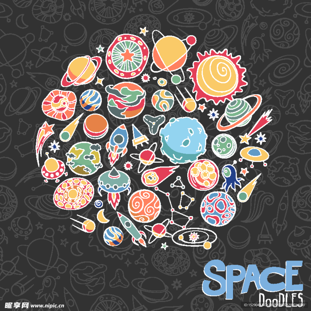 卡通星空宇宙背景