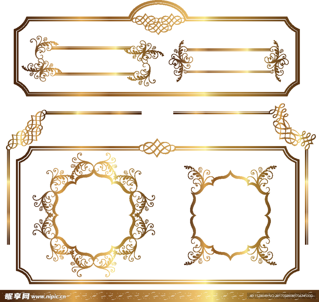金色花纹边框