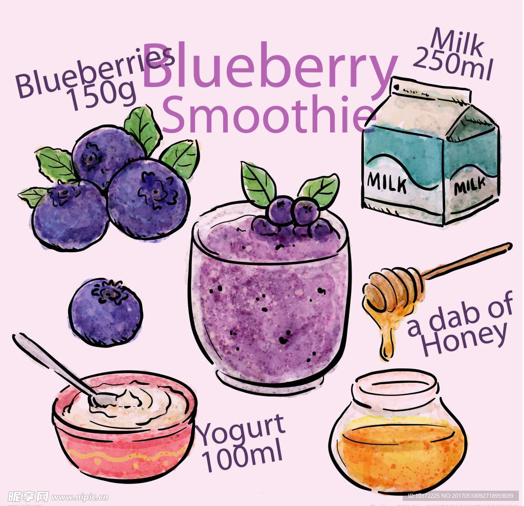 美味的蓝莓果浆模板源文件宣传活