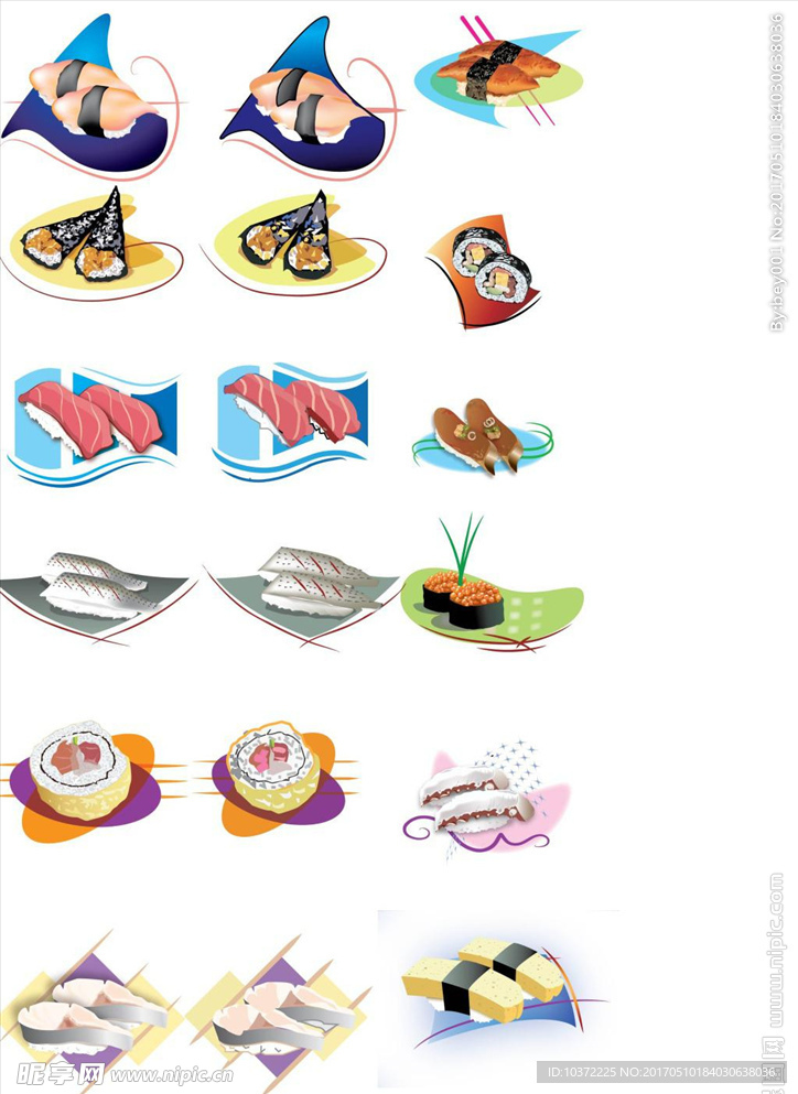 西餐的插图绘制模板源文件宣传活