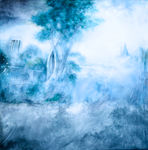 水彩画 风景 高清 大图 背景