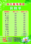 价格表 脱毛 祛痘 广告