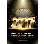 金色2017新年背景矢量素材