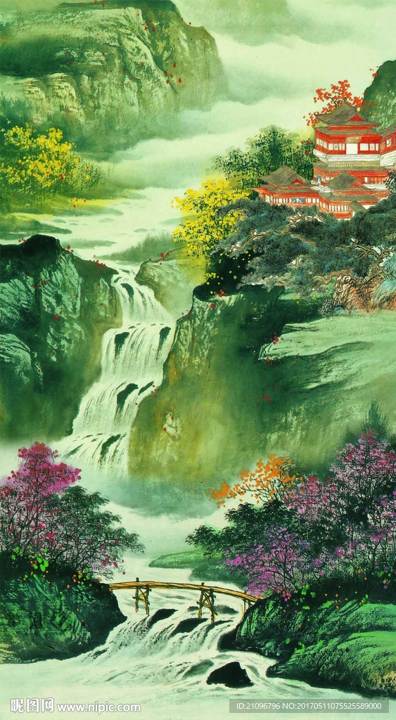 山水国画玄关