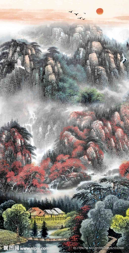 国画山水玄关