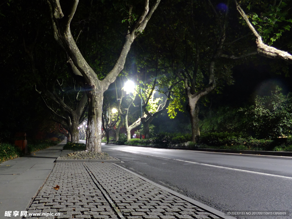 杭州三台山路夜景