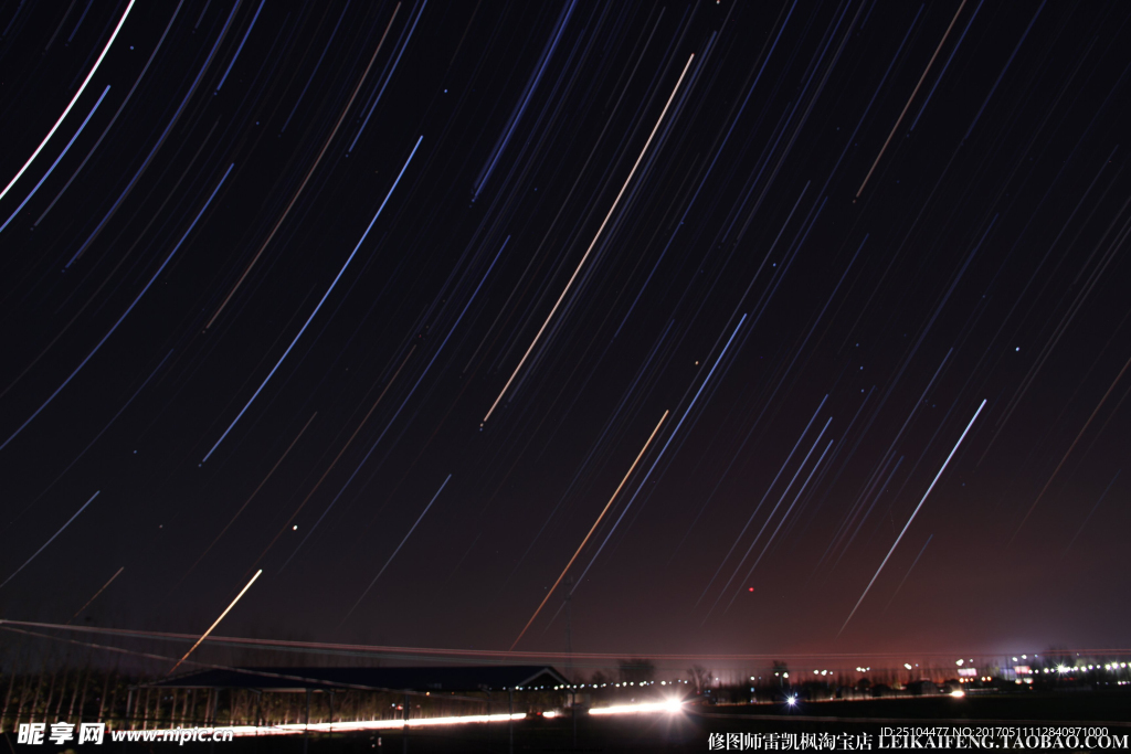 夜空星轨，流星