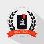 圆形白色橄榄枝学校logo矢量