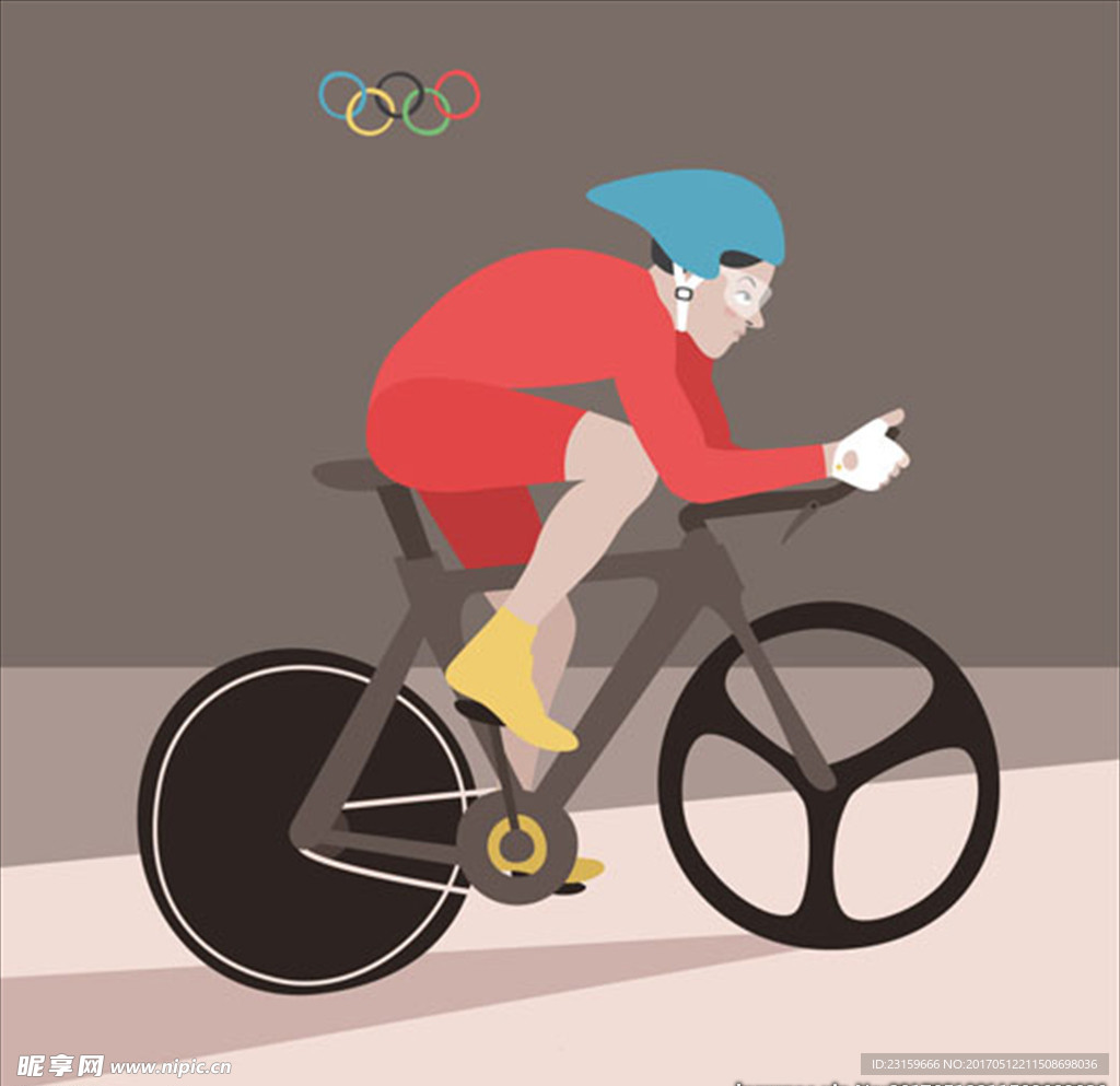 卡通室内自行车比赛插图