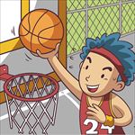 卡通扣篮的男生插图
