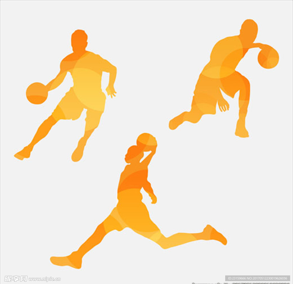 篮球运动剪影轮廓