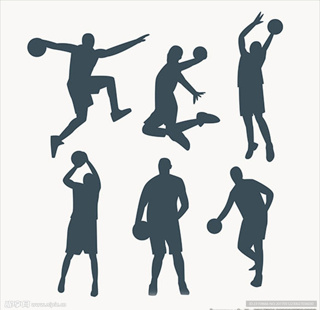 篮球比赛培训运动剪影轮廓
