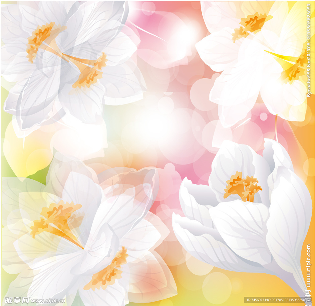 小白花矢量背景