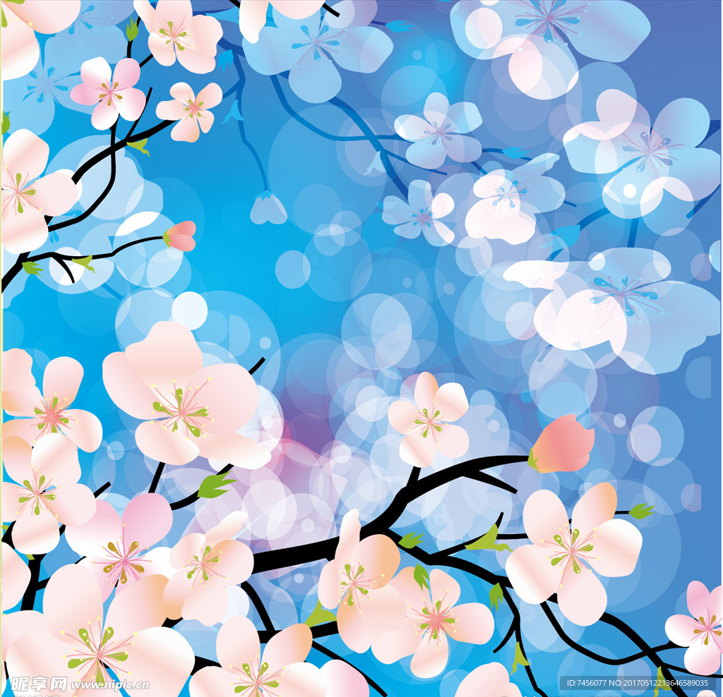 桃花手绘高清图