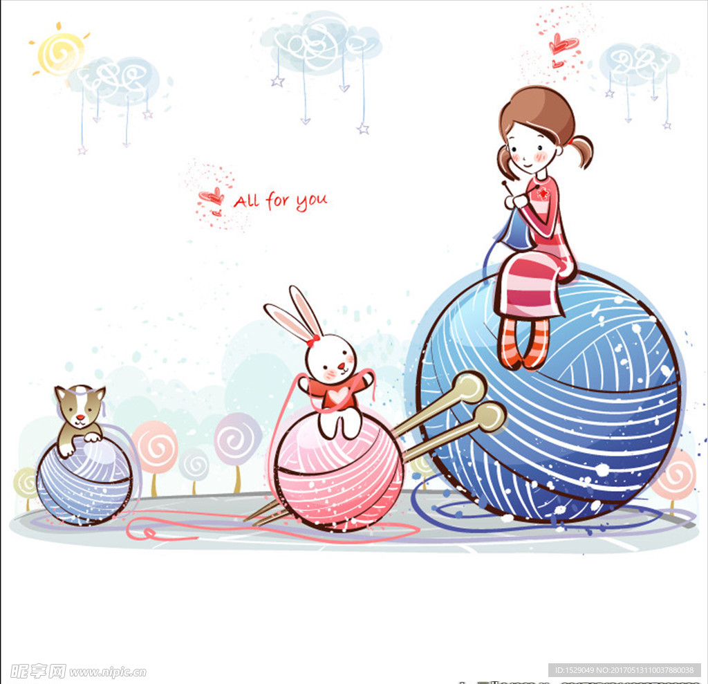 淡彩儿童插画