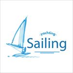 水彩帆船比赛培训俱乐部标志