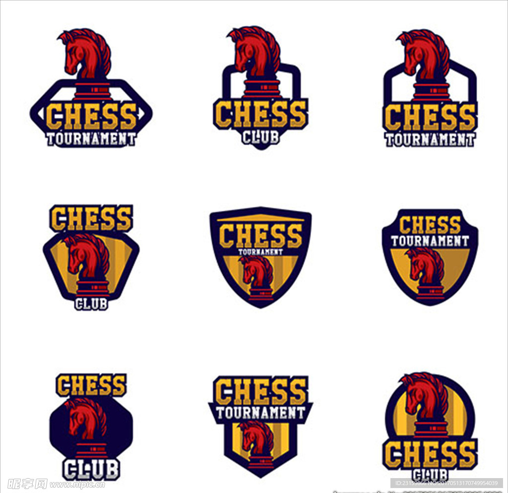国际象棋比赛培训俱乐部标志