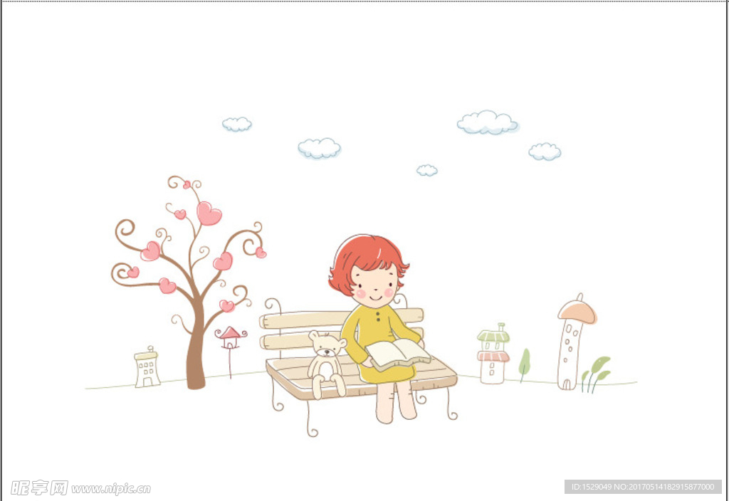 淡彩儿童插画