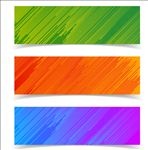 三款炫彩渐变斜条纹banner